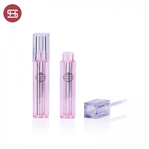 New design square empty lip glaze tube with applicator lipgloss tube #1049B