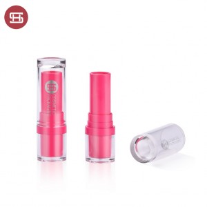 Natatanging walang laman na pink round lipstick container plastic lipstick tubes 1154#