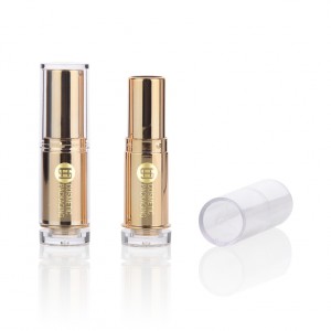 OEM empty plastic shiny gold lipstick cosmetics container #9522