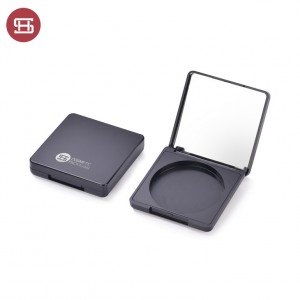 Square empty compact powder case plastic cosmetic container with mirror #9774B