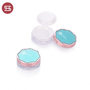 Round Empty loose powder container cosmetic loose powder case with sifter #1155