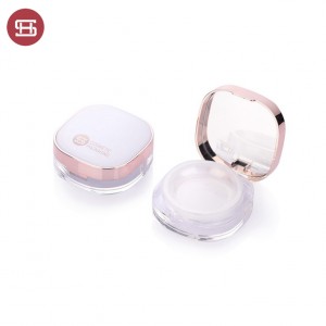 Square Empty loose powder container with mirror loose powder case with sifter #1133